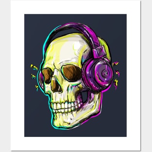 Halloween Music Skull Posters and Art